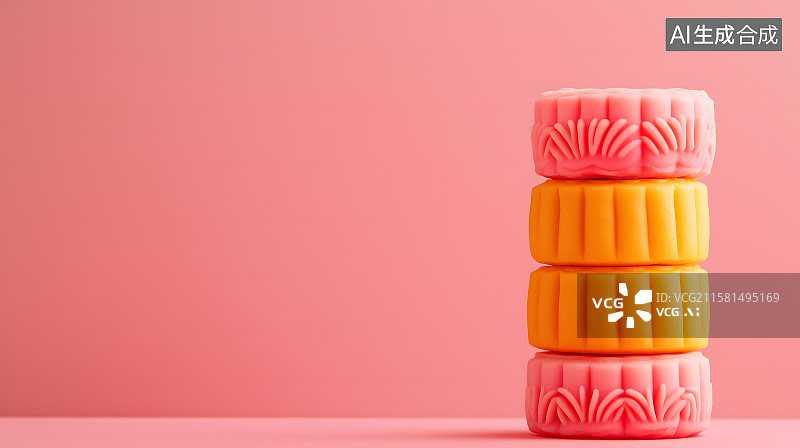 【AI数字艺术】中秋节月饼清新治愈主题特写图片素材