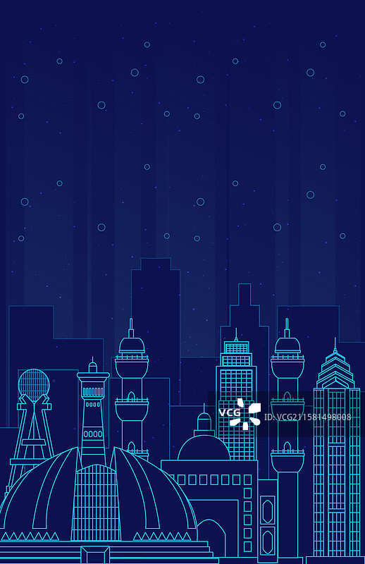 新疆科技人工智能数字化城市周年庆蓝色科技背景图片素材