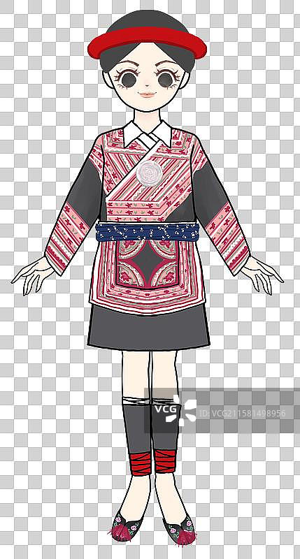 畲族女子服饰展示图片素材