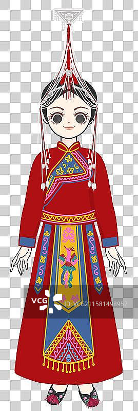 畲族女子服饰展示图片素材