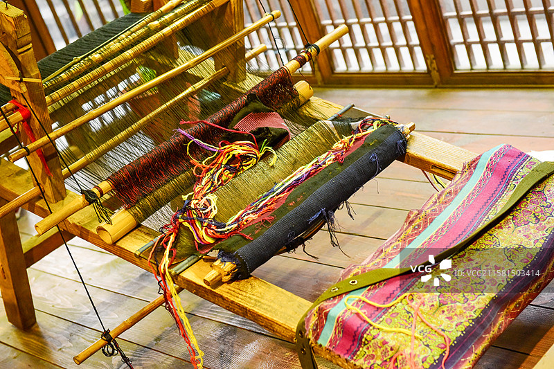 西兰卡普土家族织布土家织锦图片素材