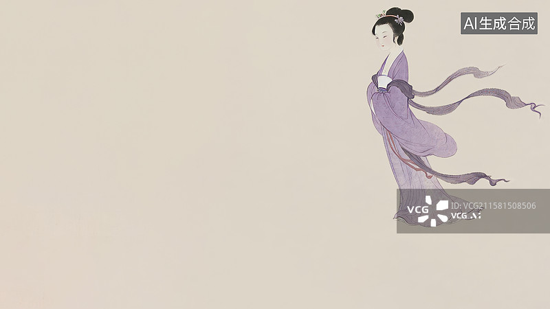 【AI数字艺术】水墨画右上图片素材