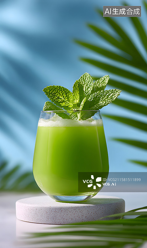 【AI数字艺术】夏季水果茶饮料的节气插画图片素材