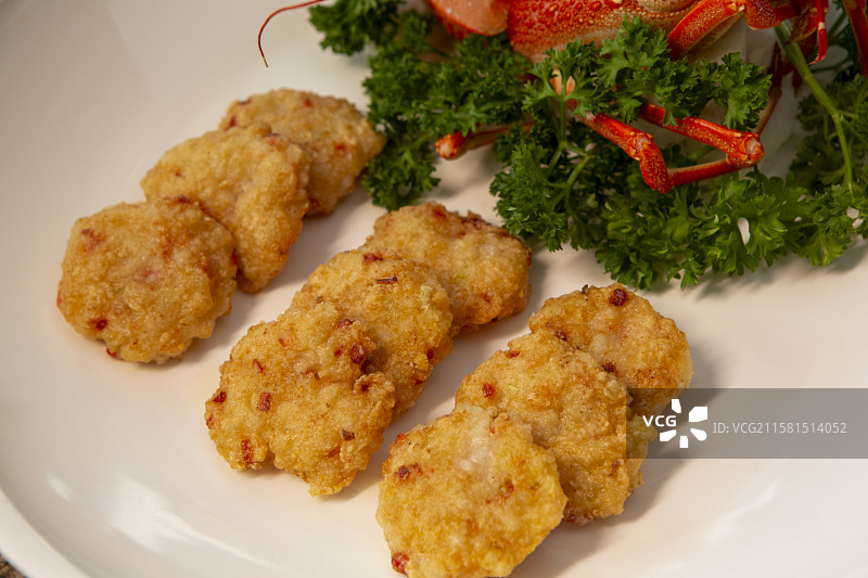 海鲜，澳龙，澳洲龙虾制作的菜品图片素材