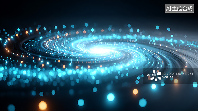 【AI数字艺术】抽象螺旋星系般的亮光图案图片素材