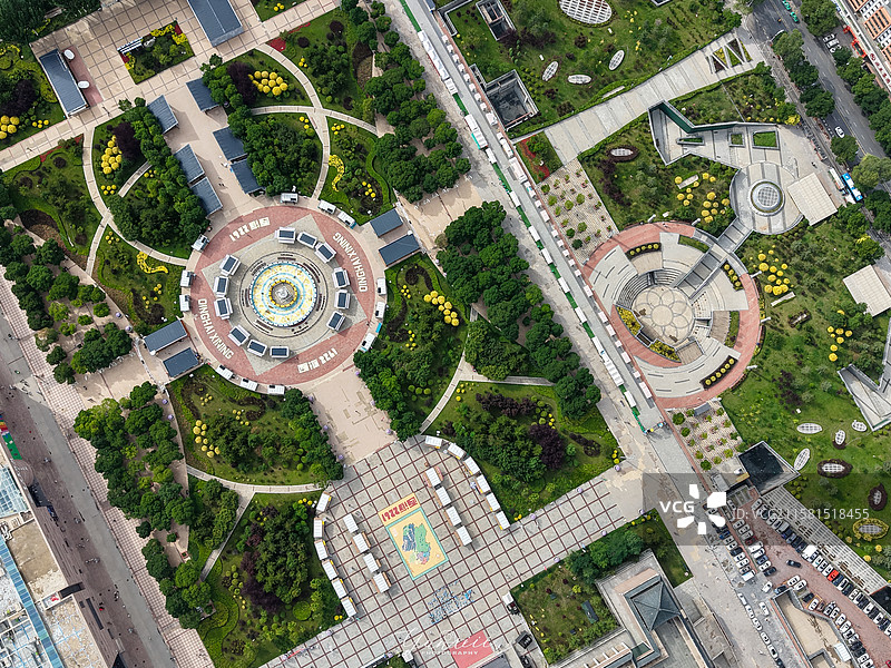 青海省西宁市新宁广场航拍图片素材