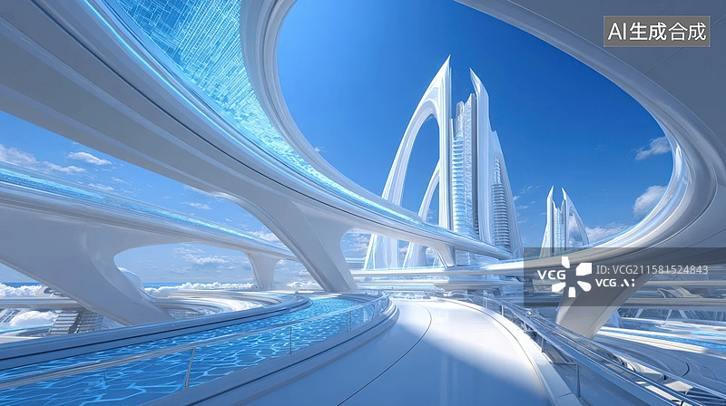 【AI数字艺术】未来城市建筑设计图片素材