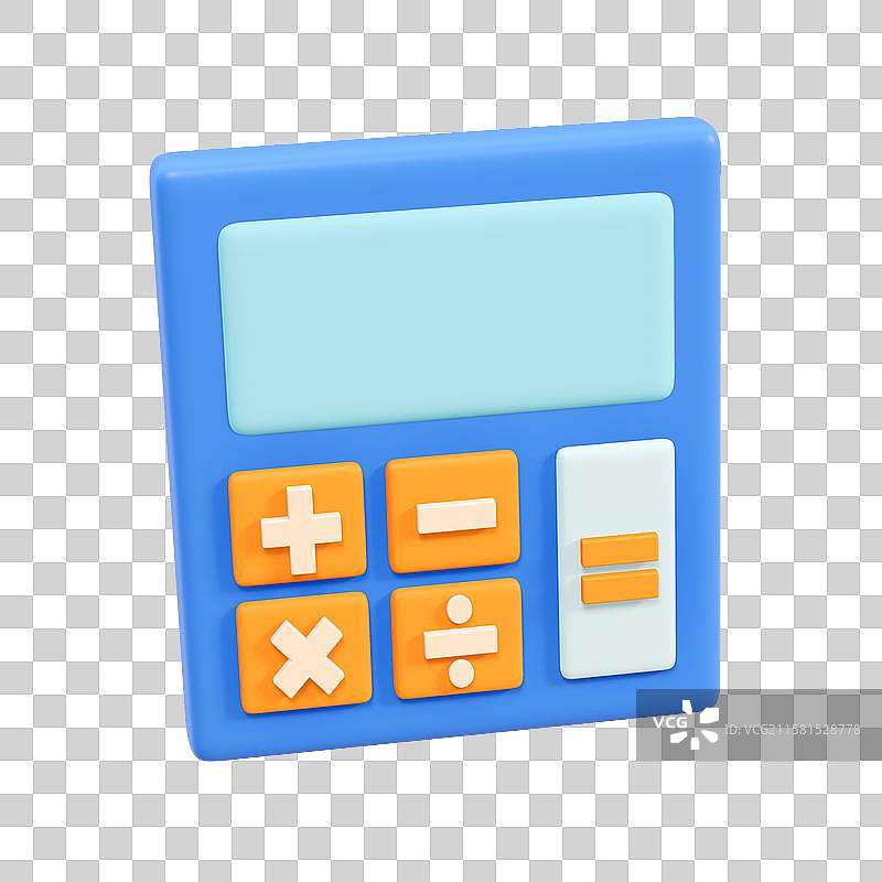 计算器设备用品3D卡通插画元素图片素材