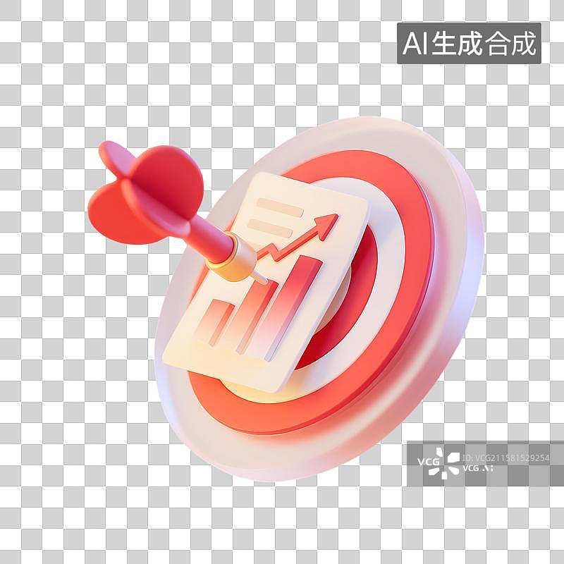 【AI数字艺术】飞镖命中目标中的增长图表图片素材