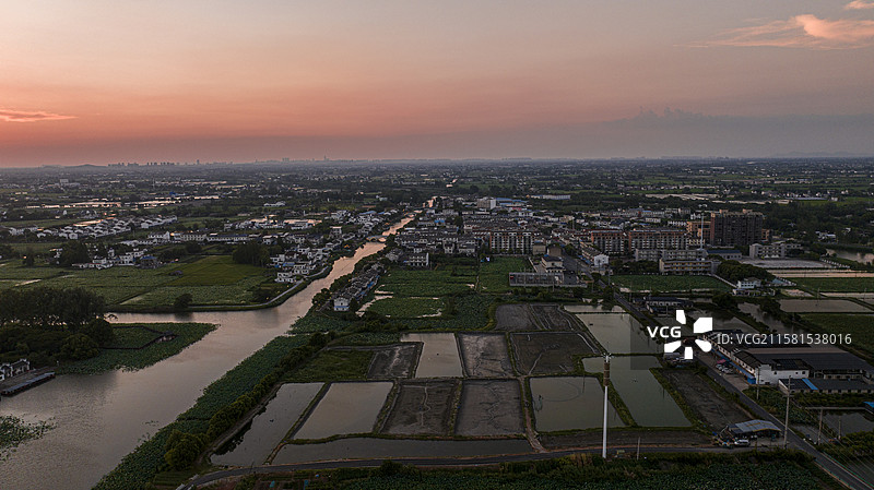 航拍安徽省芜湖市湾沚区陶辛水韵风景区风光图片素材