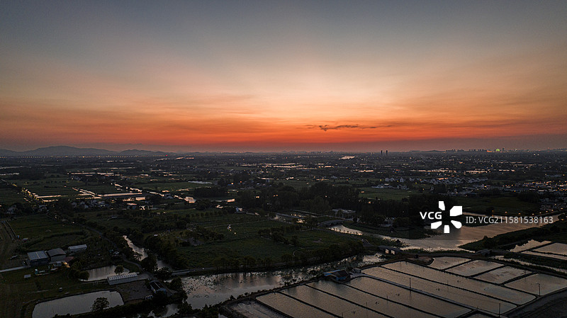航拍安徽省芜湖市湾沚区陶辛水韵风景区风光图片素材