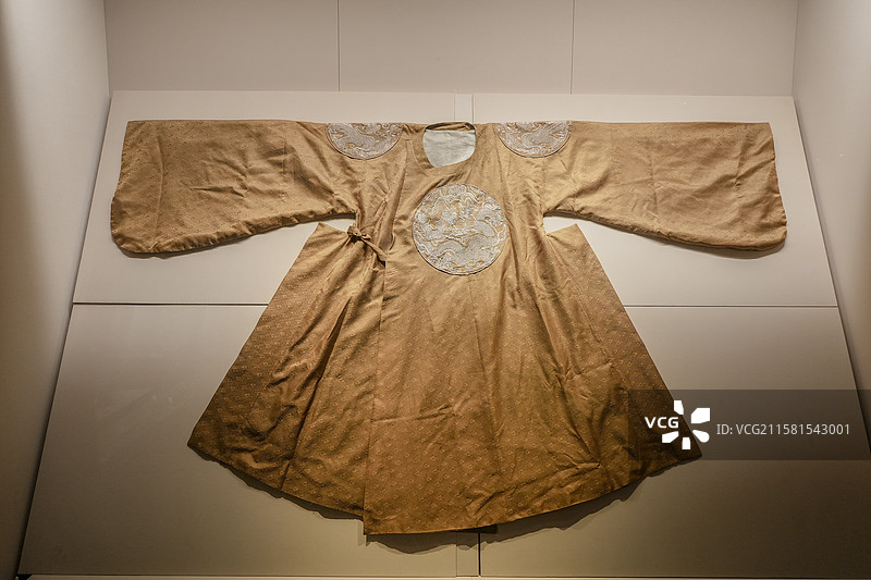 团龙圆领袍，明代藩王服饰的代表，服装，服饰，江西省博物馆，镇馆之宝，展品，博物馆，展馆，古董，国宝，图片素材