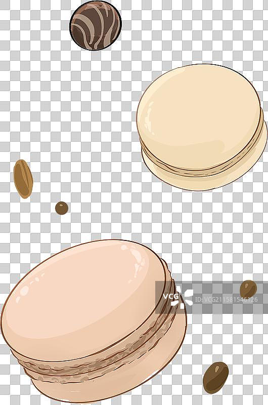 马卡龙和坚果漂浮元素图片素材