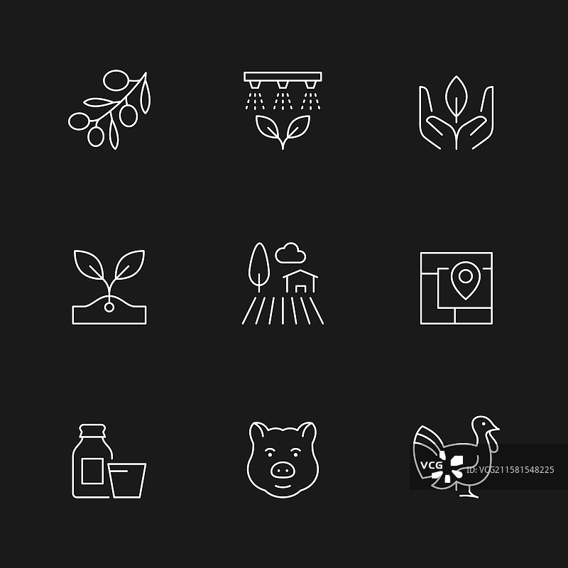 农业线条图标图片素材