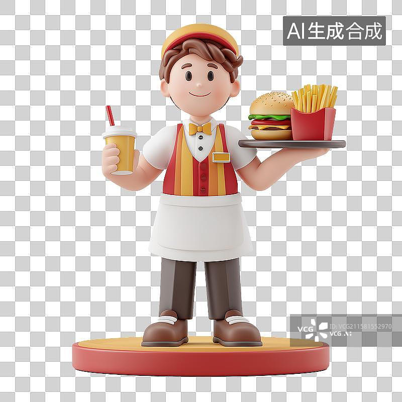 【AI数字艺术】餐厅服务员图片素材
