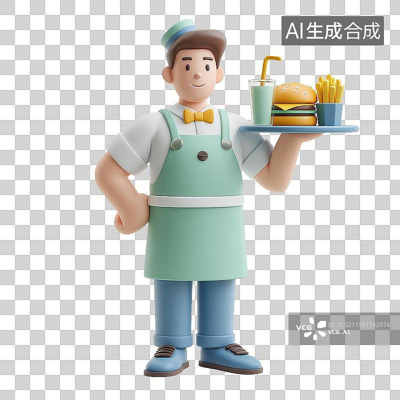 【AI数字艺术】餐厅服务员图片素材