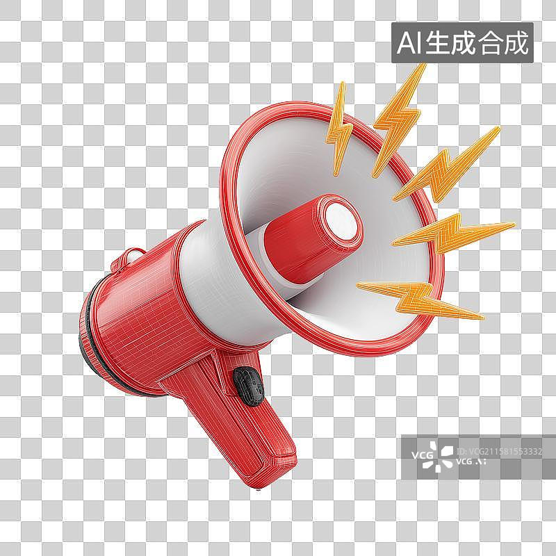 【AI数字艺术】发出声音的喇叭图标图片素材