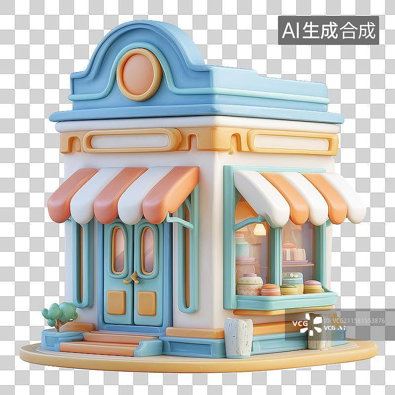 【AI数字艺术】商店三维模型图片素材