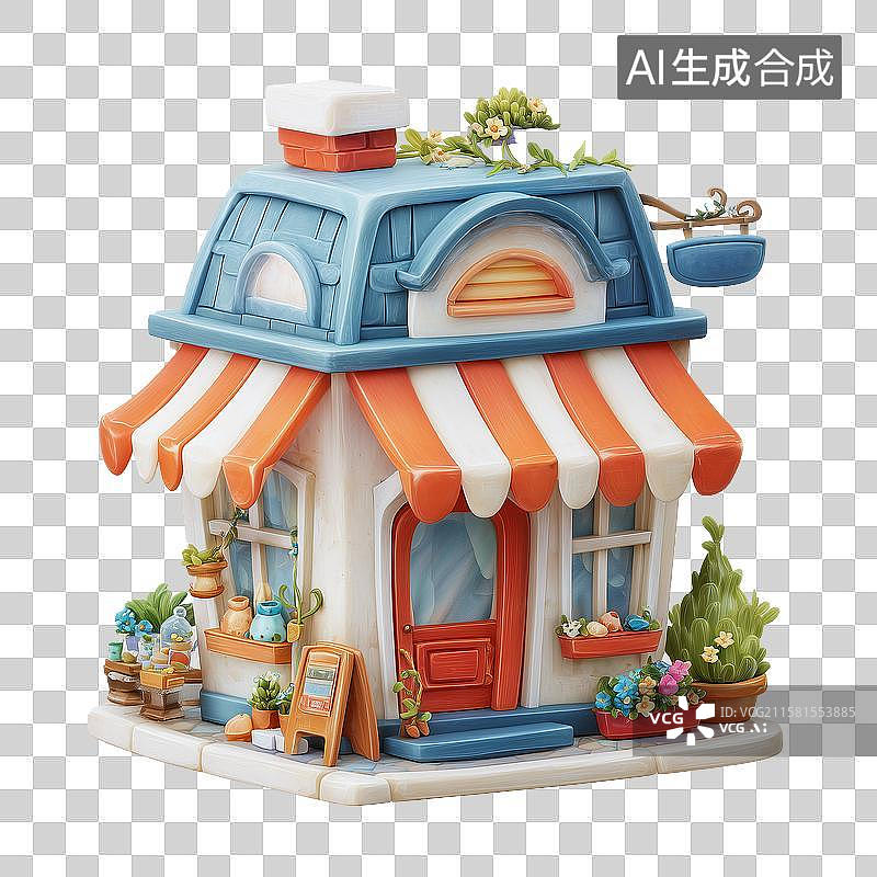 【AI数字艺术】商店三维模型图片素材