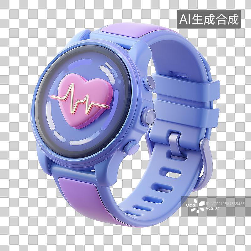 【AI数字艺术】心电图智能手表图片素材