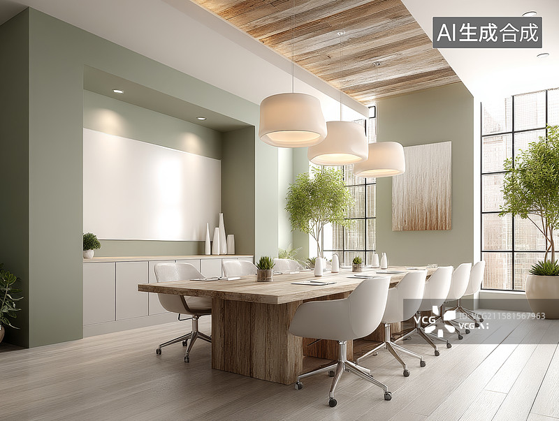 【AI数字艺术】现代简约会议室图片素材