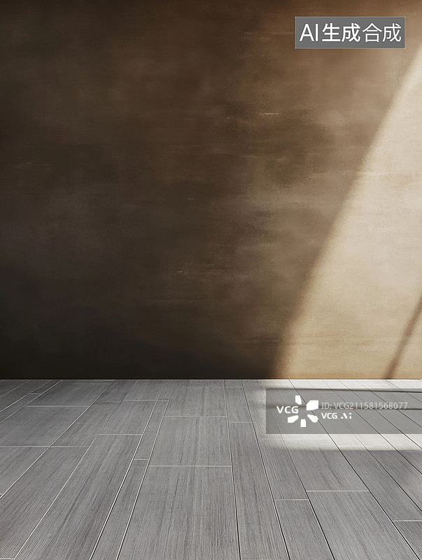 【AI数字艺术】光影交错的空房间图片素材