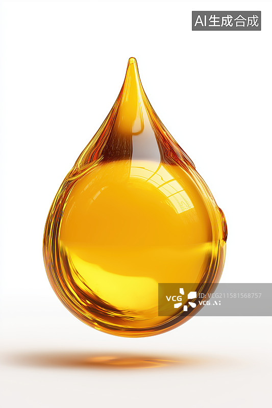 【AI数字艺术】透明琥珀色液滴的特写图片素材
