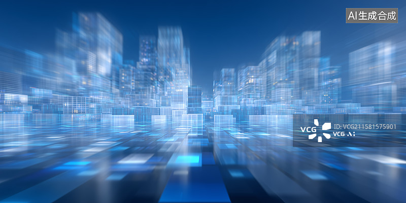 【AI数字艺术】抽象城市背景图片素材