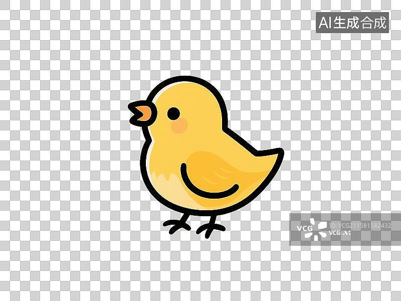 【AI数字艺术】可爱的黄色的小鸡形象图片素材