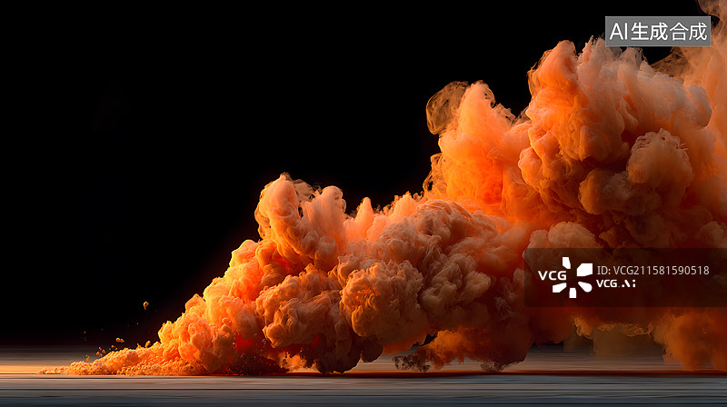 【AI数字艺术】烟雾从地面升起图片素材