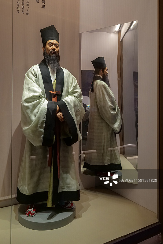 中国国家博物馆18号展厅“中国古代服饰文化”展-明晚期文人便服图片素材