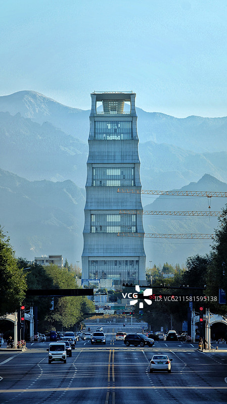 西安揽月阁 航天基地地标建筑图片素材