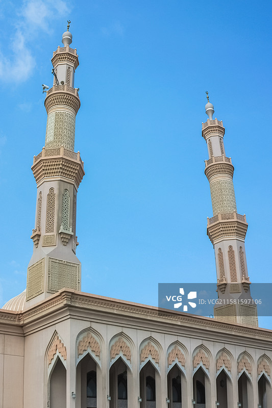 沙迦，皇家礼拜清真寺，宣礼塔图片素材