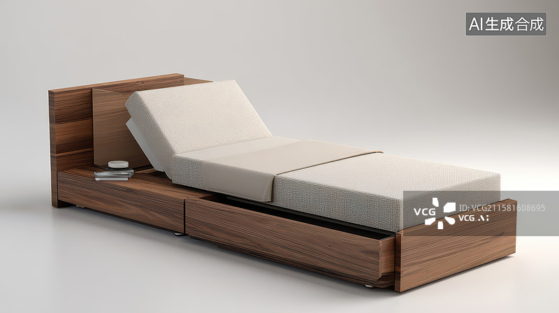【AI数字艺术】现代简约木质沙发床设计图片素材