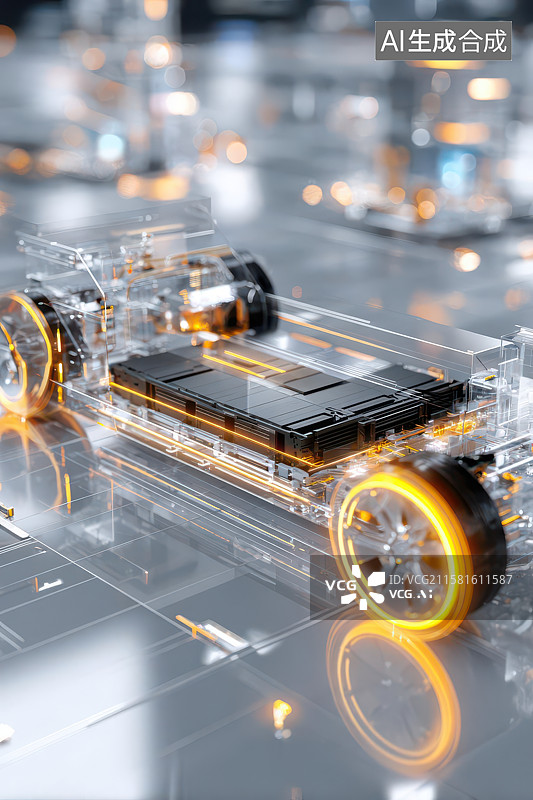 【AI数字艺术】未来科技透明汽车底盘概念图图片素材