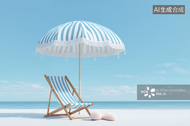 【AI数字艺术】沙滩躺椅图片素材