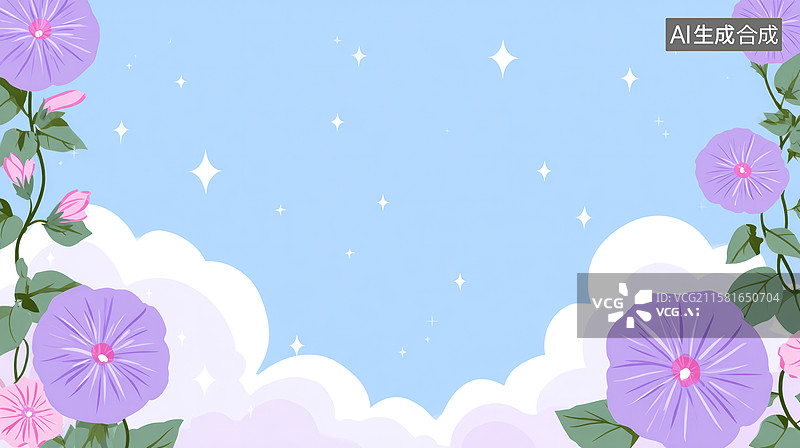 【AI数字艺术】梦幻紫色花朵背景图片素材