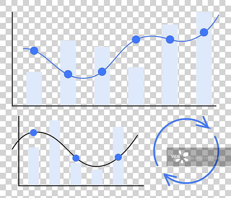 数据趋势和性能分析与两个图片素材