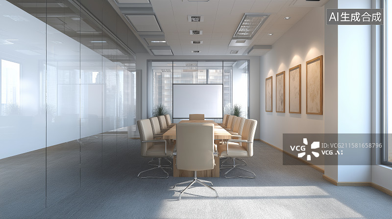 【AI数字艺术】现代会议室内部设计图片素材