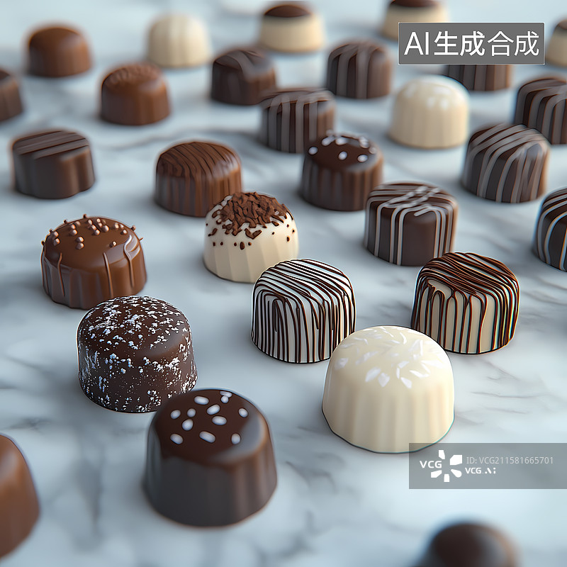 【AI数字艺术】卡通风格巧克力主题图标插图背景图片素材