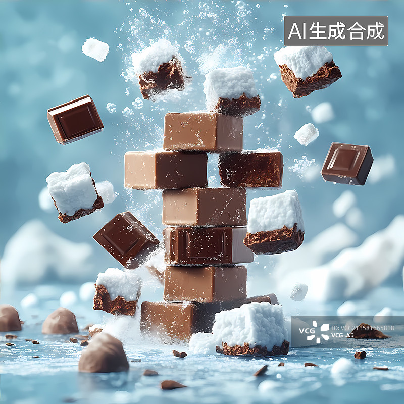 【AI数字艺术】卡通风格巧克力主题图标插图背景图片素材