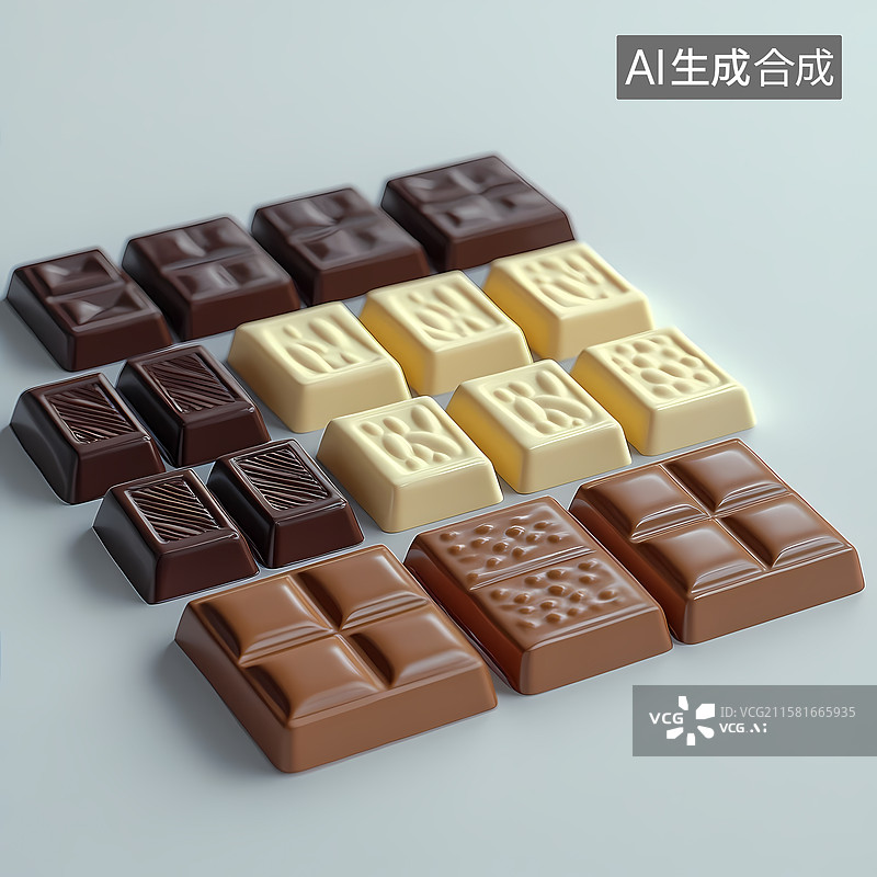 【AI数字艺术】卡通风格巧克力主题图标插图背景图片素材