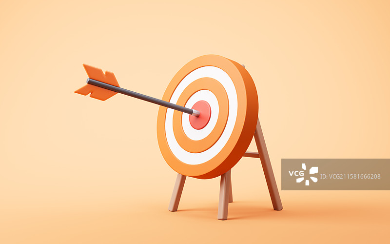 射击靶子与商业目标概念三维渲染图片素材
