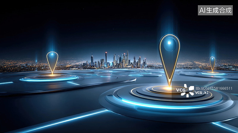 【AI数字艺术】未来城市夜景图片素材