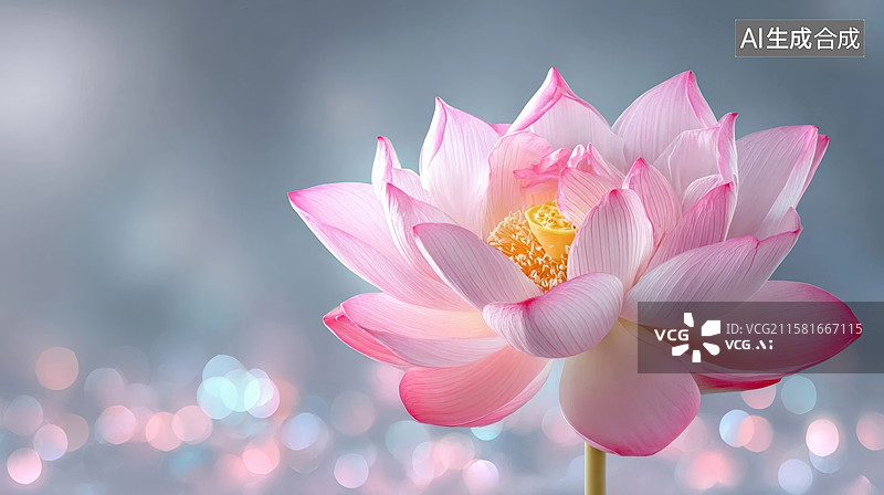 【AI数字艺术】粉嫩莲花图片素材