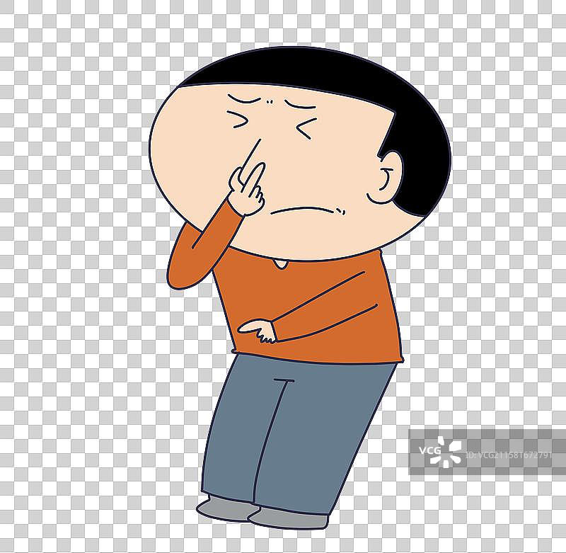 捏住鼻子的人物图片素材