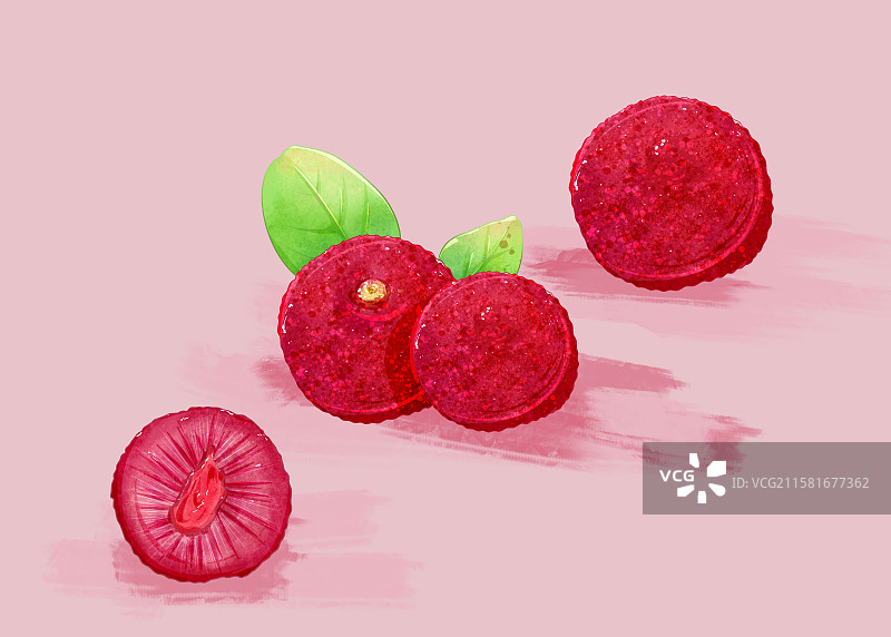 手绘水果插画杨梅图片素材