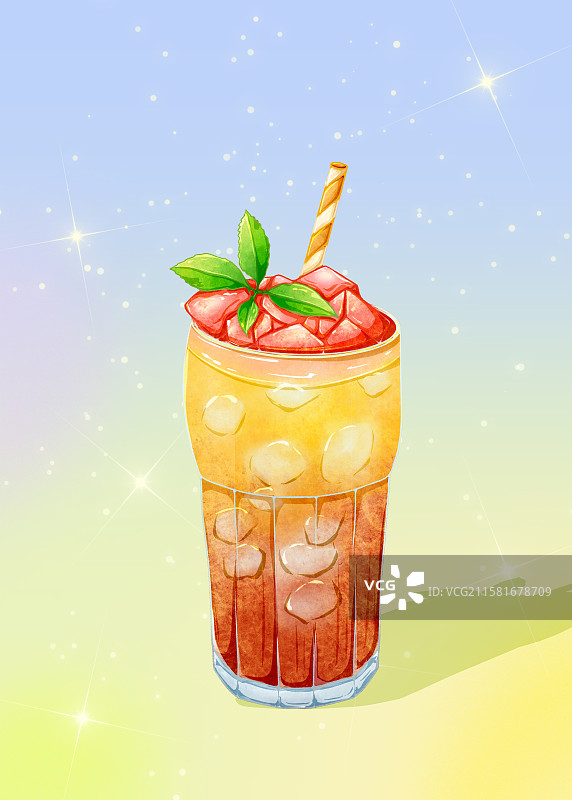 手绘饮品插画果茶冷饮奶茶咖啡图片素材