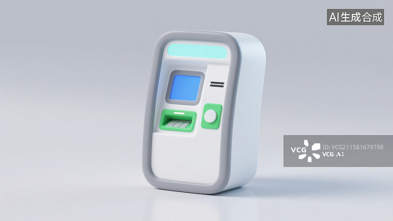 【AI数字艺术】一个卡通风格的ATM银行取款机图片素材