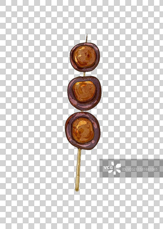 手绘夏季主题街边美食插画烤串烧烤烤香菇图片素材